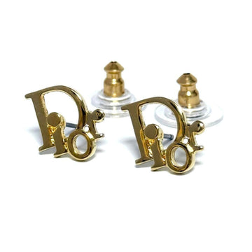 Christian Dior Dior Men's Women's Logo Stud Earrings Gold