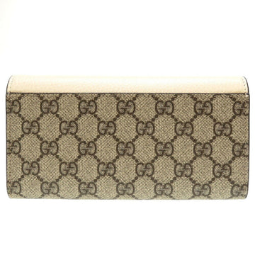 GUCCI VS Marmont 456116 Continental Supreme Leather Beige White Bifold Long Wallet