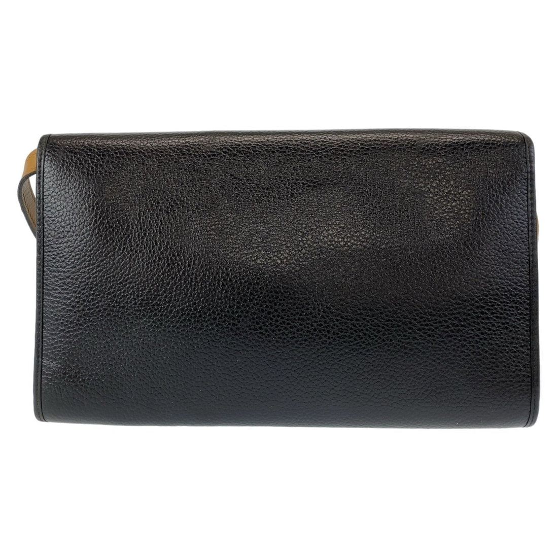 Christian Dior Vintage Black Gold Hardware Leather Shoulder Bag Pochette Women's
