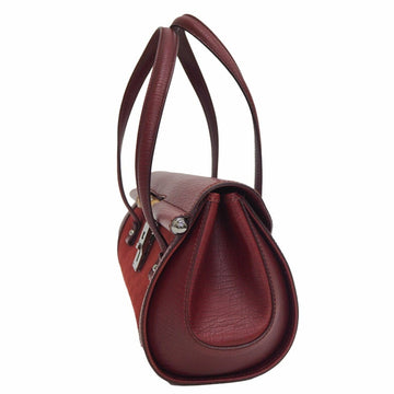 Gucci 111713 VS canvas bamboo handbag red tubular shoulder