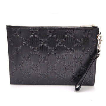 GUCCI VS embossed clutch bag 625569 black leather second for women and men