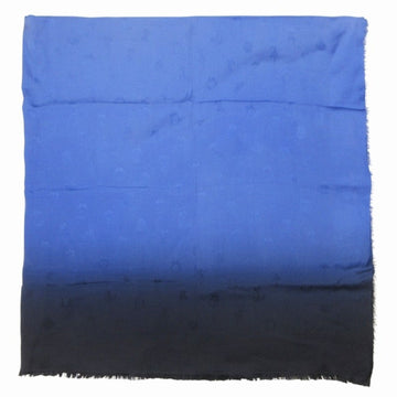 Christian Dior Dior Jacquard Logo Large Stole/Scarf Silk Shawl Gradient Scarf Wrap 140 x Blue Women's