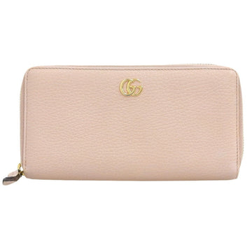 GUCCI VS Marmont Round Long Wallet 456117 496334 Leather Pink