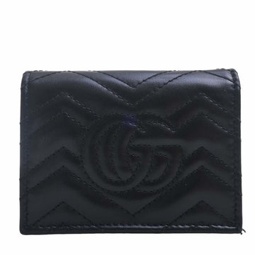 GUCCI VS Marmont Leather Bifold Wallet 443125 Black Women's
