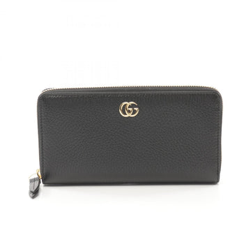 GUCCI Petit Marmont VS Round Long Wallet Leather Women's Black 456117