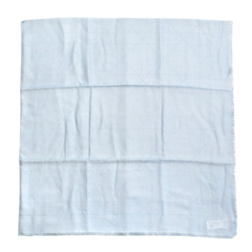 Christian Dior Cannage Jacquard Large Stole/Scarf Shawl Silk Cashmere Blend Logo Blue Men's Women's
