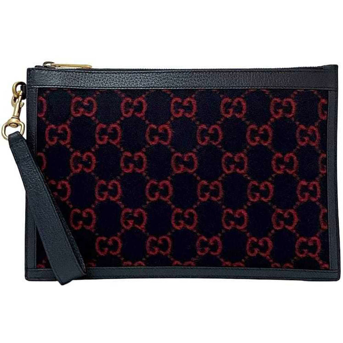 Gucci clutch bag ec-21864 navy red 597627 with strap wool leather 562600 GUCCI VS handbag for women unisex