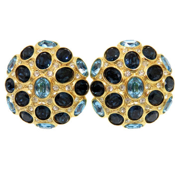 Christian Dior Stone Blue Gold Earrings 0359