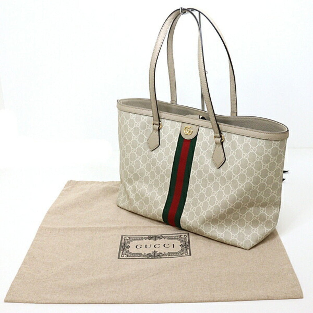 GUCCI Ophidia Medium Tote Bag 631685 VS Supreme Canvas Beige