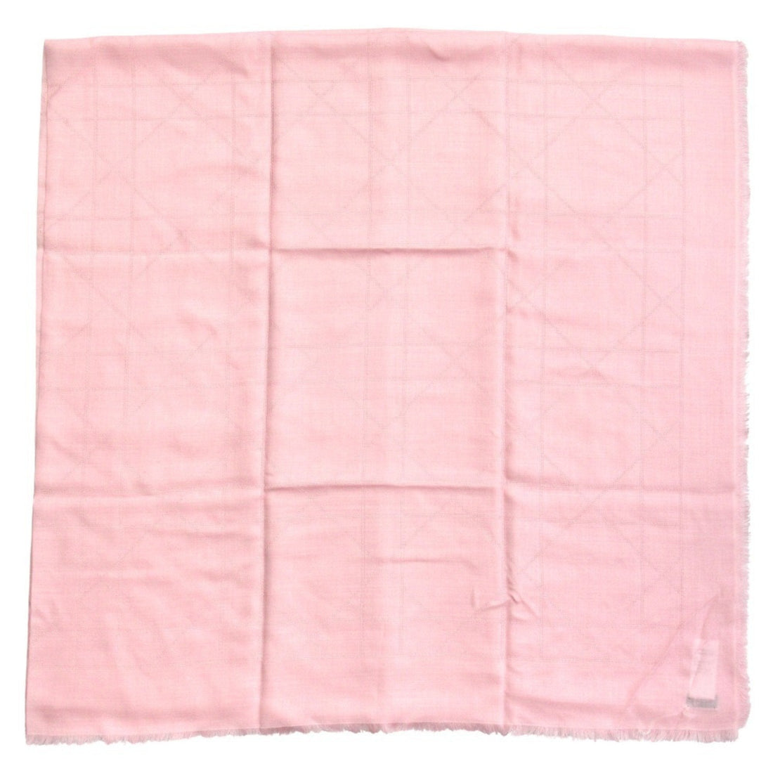 Christian Dior Cannage Jacquard Large Stole/Scarf Shawl Silk Cashmere Blend Logo Pink Men Women