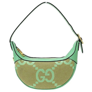 GUCCI Women's Handbag Shoulder Bag Jumbo VS Canvas Mint Green Beige 658551