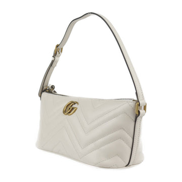 GUCCI VS Marmont Shoulder Bag 739166 White Ivory Gold Hardware Quilted Handbag