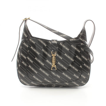 GUCCI BALENCIAGA x Hacker Jackie 1961 Shoulder Bag Leather Women's Black White 636712