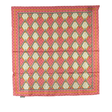 Gucci VS Snake Geometric Scarf Muffler Pink Gold Multicolor Silk Women's GUCCI