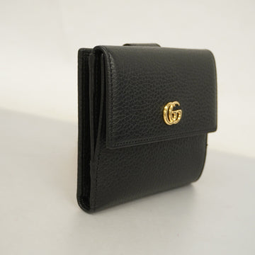 GUCCI  VS Marmont Gold Hardware 456122 Women's Leather Wallet Black