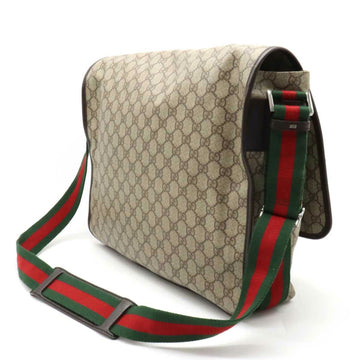 GUCCI VS Supreme Sherry Line Bag Shoulder PVC Leather Khaki Beige Dark Brown 189748