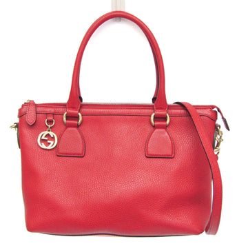 Gucci Interlocking G 449659 Women's Leather Handbag,Shoulder Bag Red Color