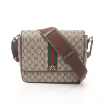 GUCCI Ophidia VS Supreme Medium Bag Shoulder Coated Canvas Leather Men's Beige Brown Multicolor 761741FACJQ9741