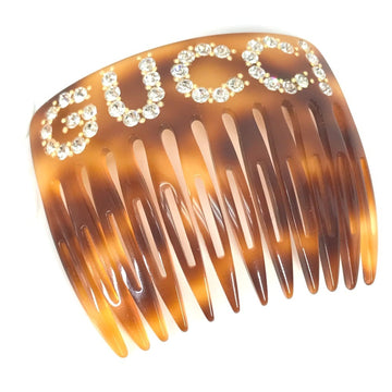 GUCCI 503957 Rhinestone VS Hair Comb Accessories Plastic Women's Brown