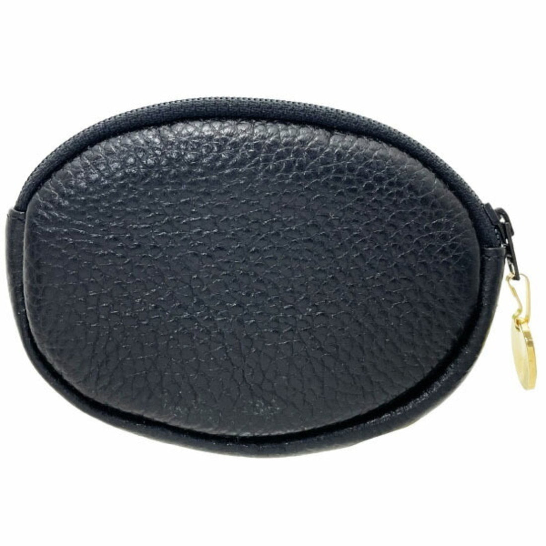 Christian Dior Coin Case Purse Leather Black Oval Old Classic C.Dior TT-14364
