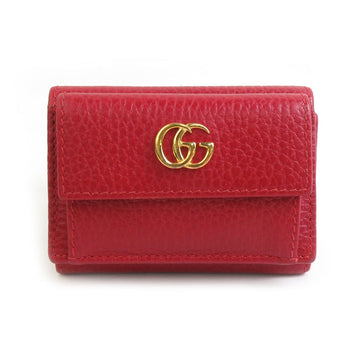 GUCCI Tri-fold Wallet VS Marmont Leather Red Women's 523277 r10350a
