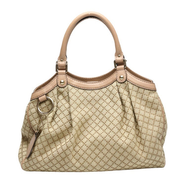 GUCCI Tote Bag Handbag Diamante Canvas VS 211944 Beige
