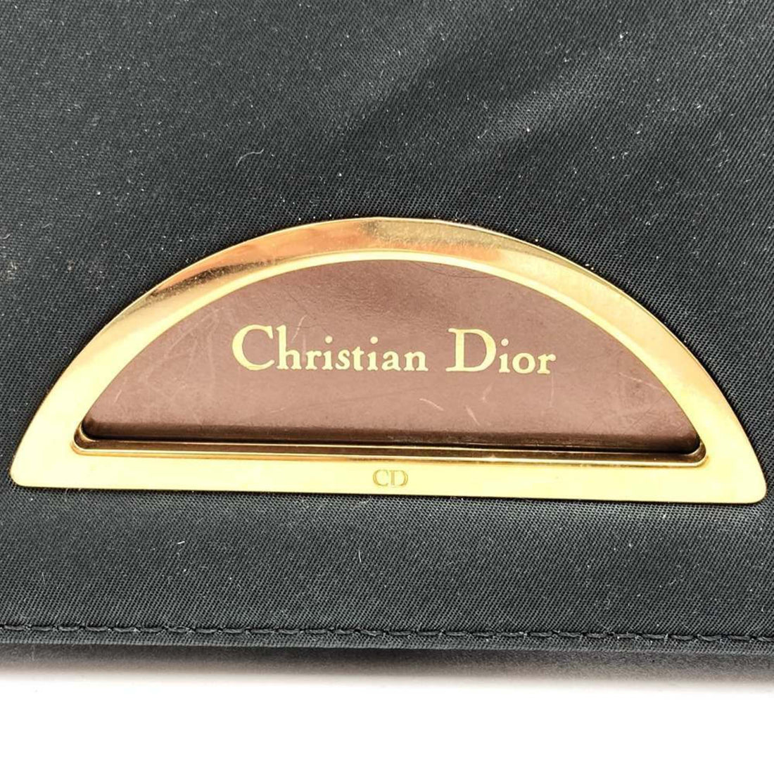 Christian Dior Dior RU0040 Shoulder Bag Maris Pearl Nylon Khaki Green Black Women's