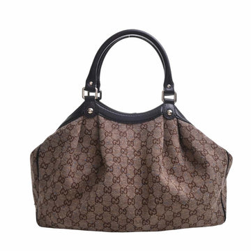 GUCCI VS Sookie Jacquard NEP Leather Blue Dot Handbag 211944 Beige Brown Women's