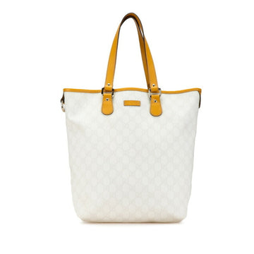 Gucci VS Plus Tote Bag 189896 White Yellow PVC Leather Women's GUCCI