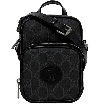 Gucci Shoulder Bag f-21810 Black Interlocking 672952 92TCN 1000U PVC Leather 0416 GUCCI Pochette Crossbody VS Supreme Unisex Women Men