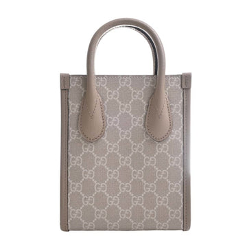 GUCCI Interlocking G VS Supreme Leather Tote Bag Shoulder 671623 Beige/White Women's