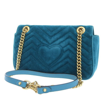 GUCCI VS Marmont Velvet Suede Buckskin Heart Chain Shoulder Bag 443497 591693
