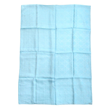 Christian Dior Cannage Jacquard Scarf/Scarf 100% Silk Large Shawl Logo Light Blue Men's Women's