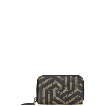 Gucci Coin Case 411317 Black Beige PVC Leather Women's GUCCI