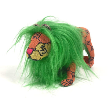 GUCCI 670235 VS Decorative Lion Doll Stuffed Animal Canvas Women's Green