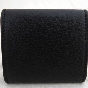 GUCCI coin case wallet VS Marmont leather/metal black x gold unisex 473959