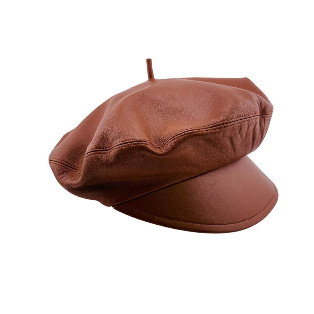 Christian Dior 05DPA918G700 Leather Hunting Beret, Brown
