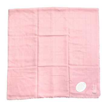 Christian Dior Cannage Jacquard Large Stole/Scarf Shawl Silk Cashmere Blend Logo Pink Men Women