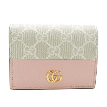 Gucci VS Supreme Double G Card Case Wallet 658610 Women's VS Supreme,Leather Wallet (bi-fold) Light Beige,Pink