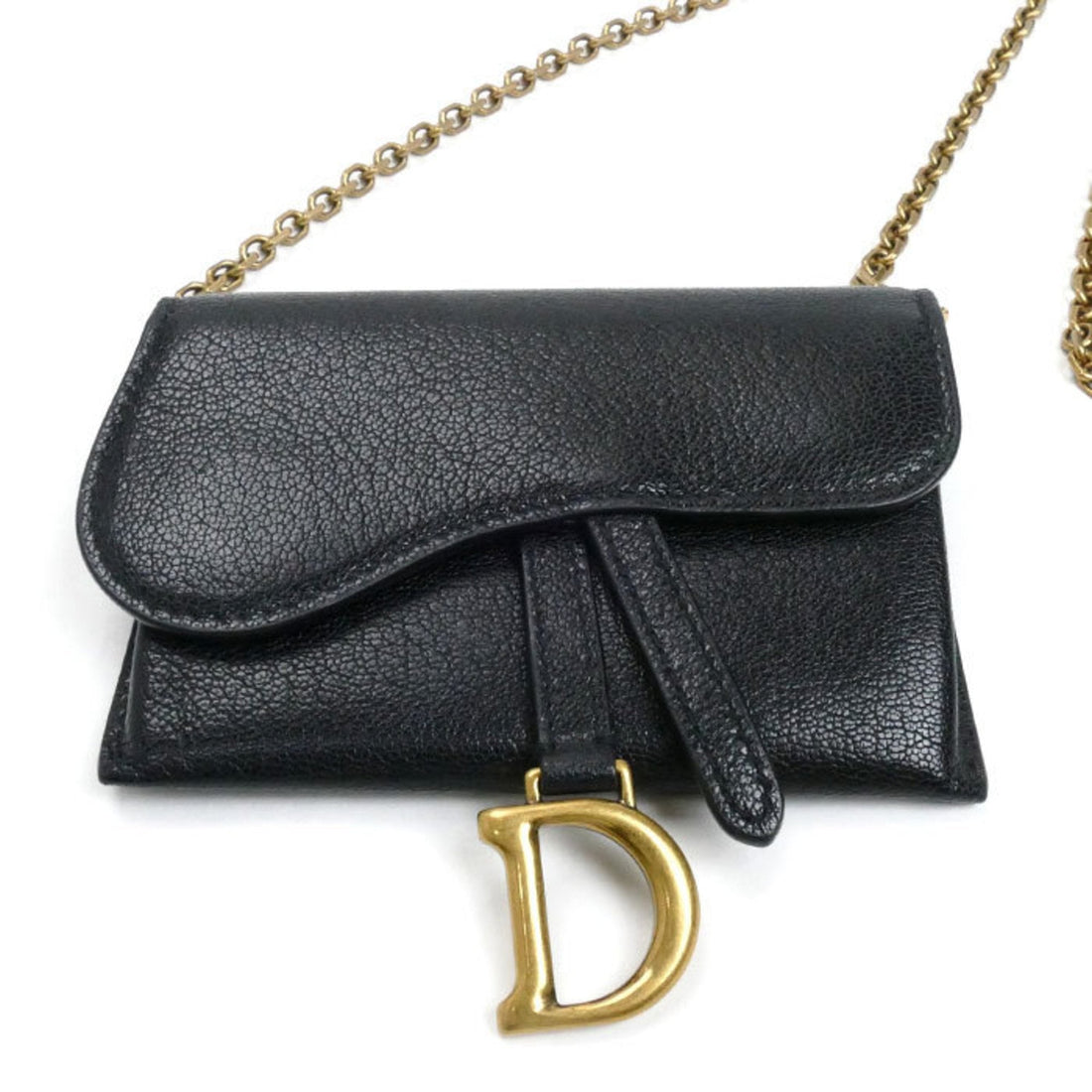 Christian Dior Saddle Nano Pouch Shoulder Bag Black Women's