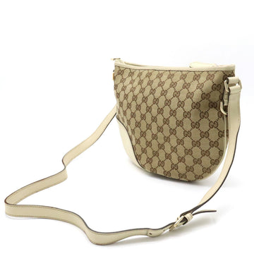 GUCCI VS Canvas Shoulder Bag Leather Khaki Beige Ivory White 169998