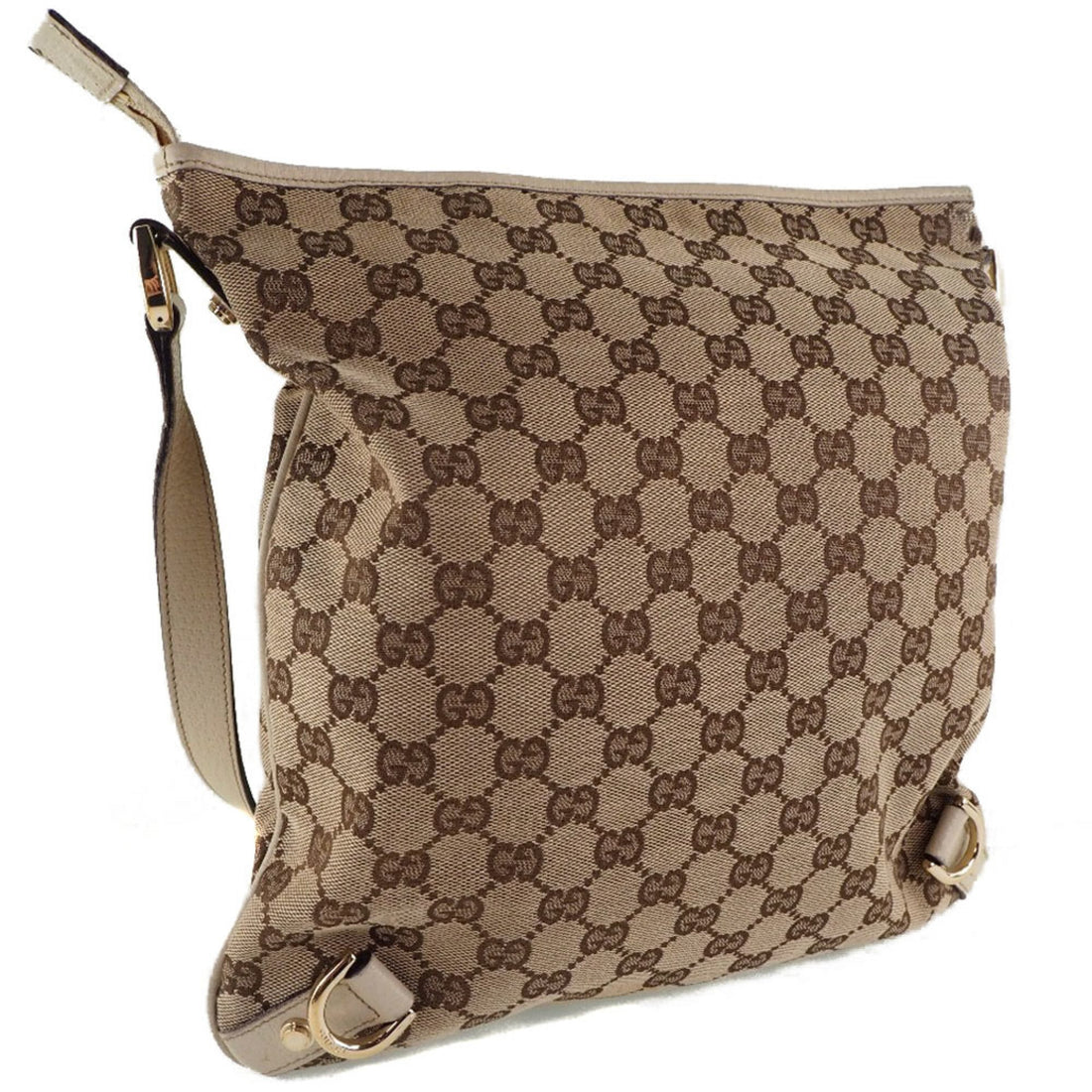 Gucci 131326 VS Canvas x Leather Beige Women's Shoulder Bag