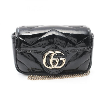 Gucci VS Marmont Super Bag Shoulder Leather Women's Black 476433AADP61000