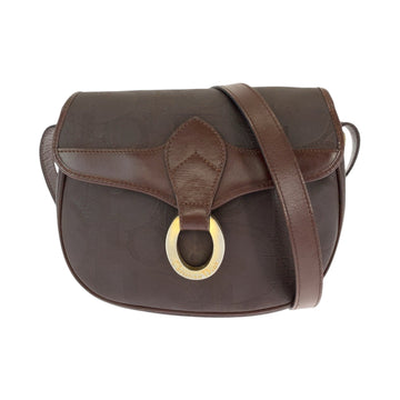 Christian Dior Dior Vintage Trotter Brown Gold Hardware Shoulder Bag Pochette Women's