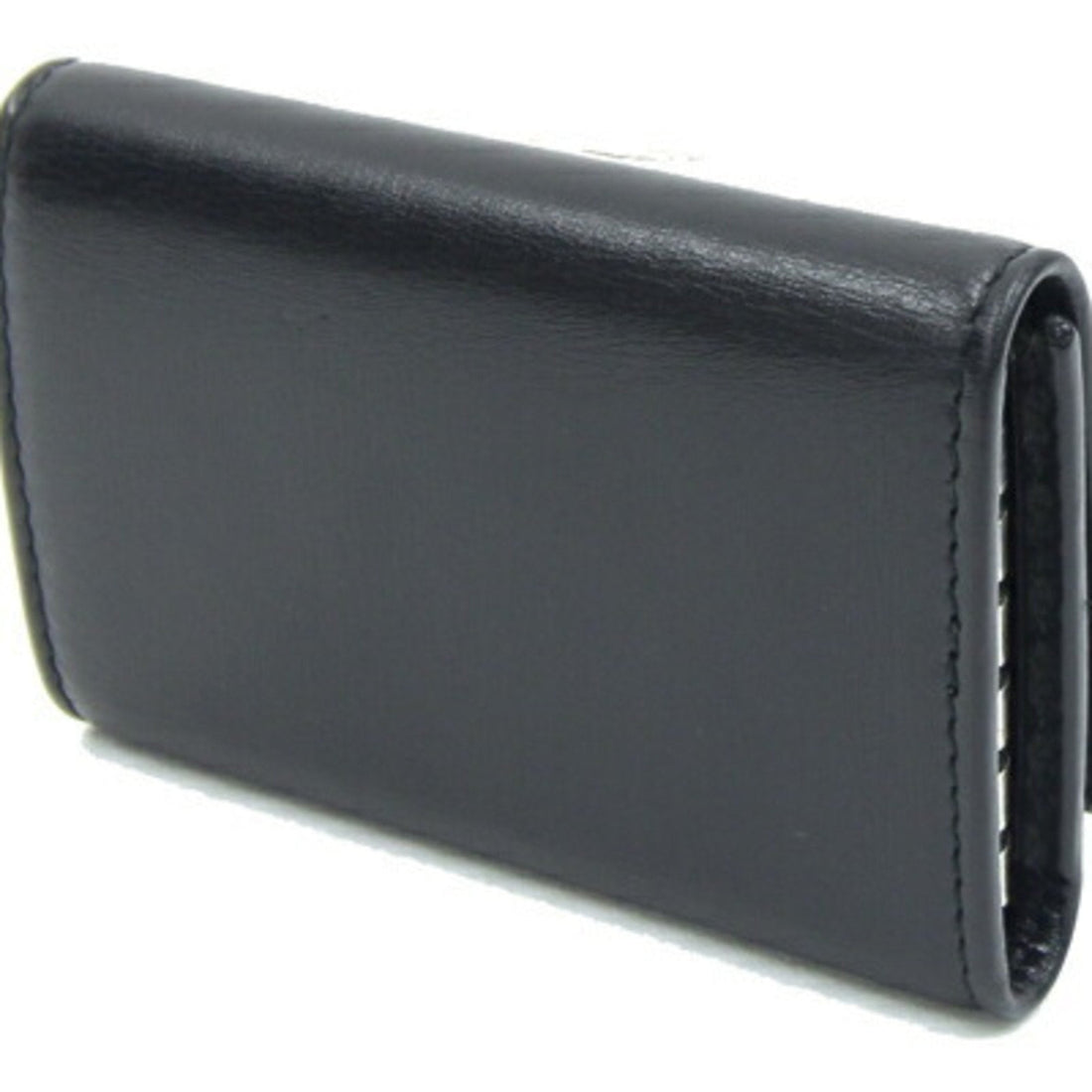 Gucci 6-Key Case Interlocking G 115225 Black Leather Key Ring Men's GUCCI