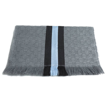 GUCCI Gucci Sherry Line Scarf Gray/Brown/Sky Blue 147351 4G704 1469 Unisex
