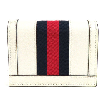 GUCCI Folio Wallet VS Marmont Leather/Canvas Off-White/Navy/Red Gold Unisex 523155