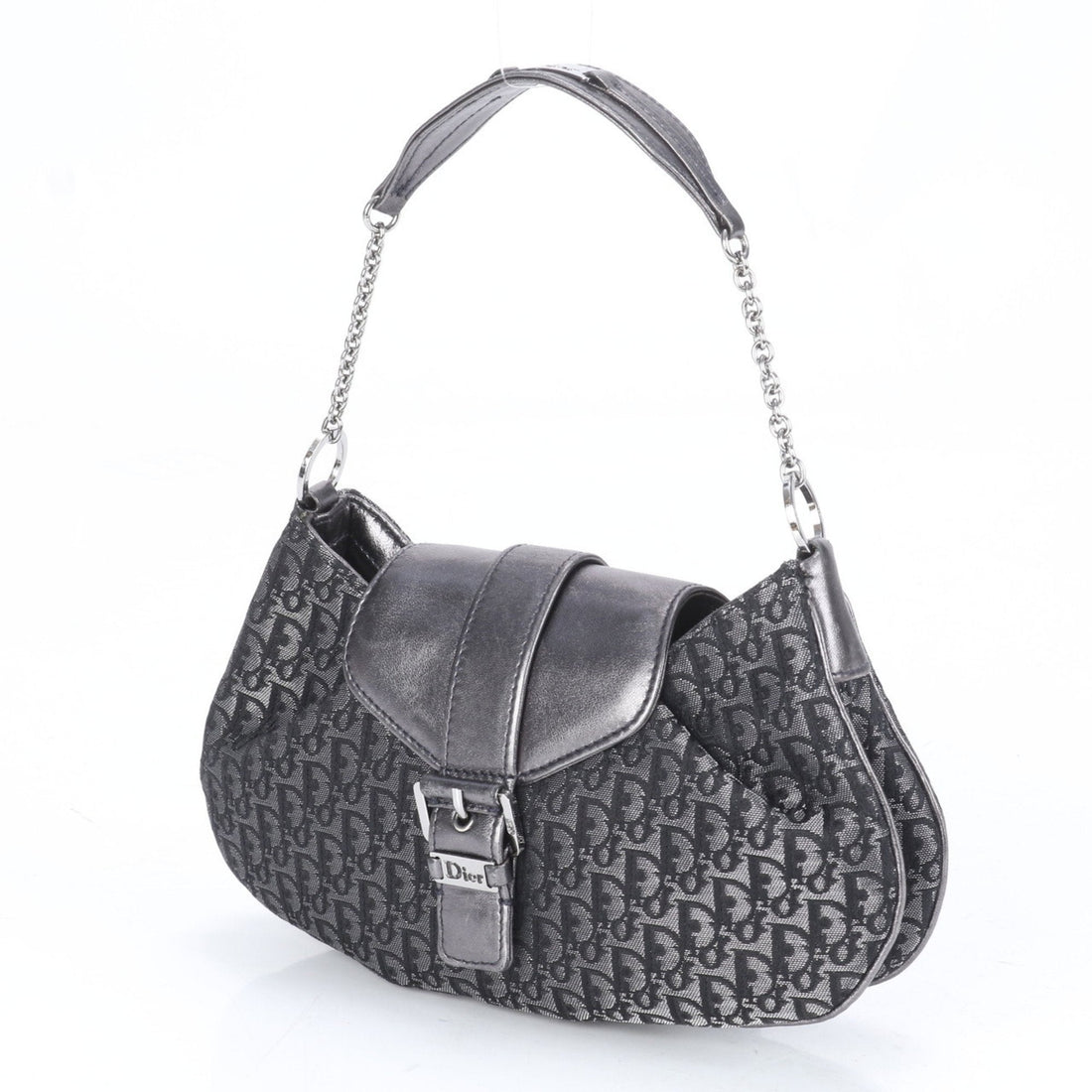 Christian Dior Trotter Leather Chain Shoulder Bag Tote Handbag Women's