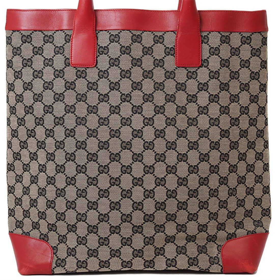Gucci Old VS Canvas Handbag Beige Red 002?1121 Women's Leather Tote Bag GUCCI