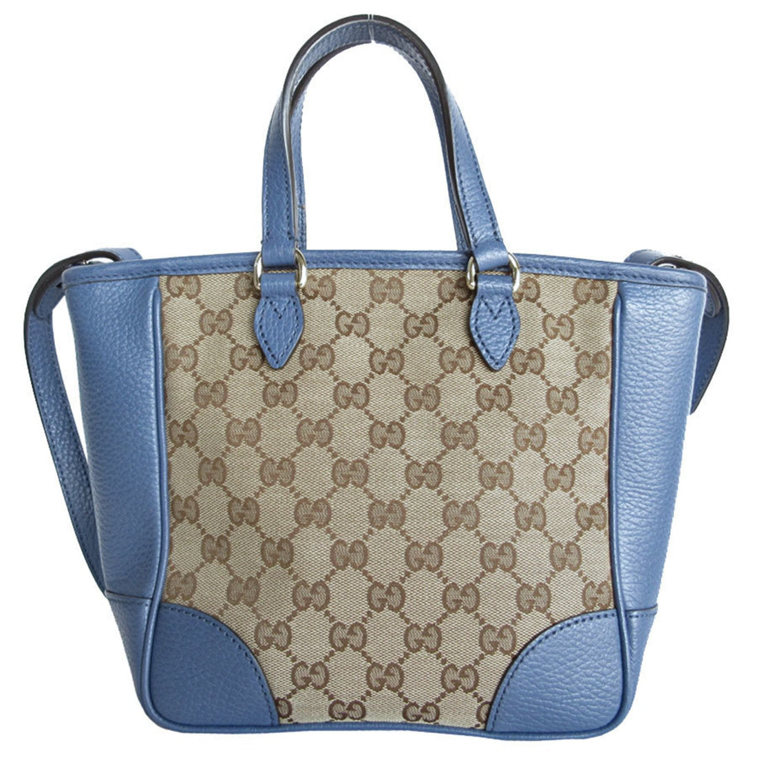 GUCCI Handbag Shoulder Bag VS Canvas Leather Beige Brown Blue Women's 449241 s0204g